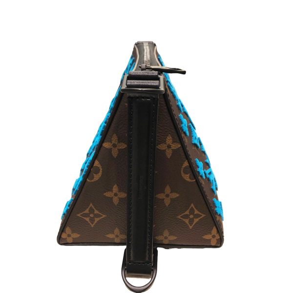 20002261 05 Louis Vuitton Monogram Turquoise Triangle Messenger Bag Brown Grey