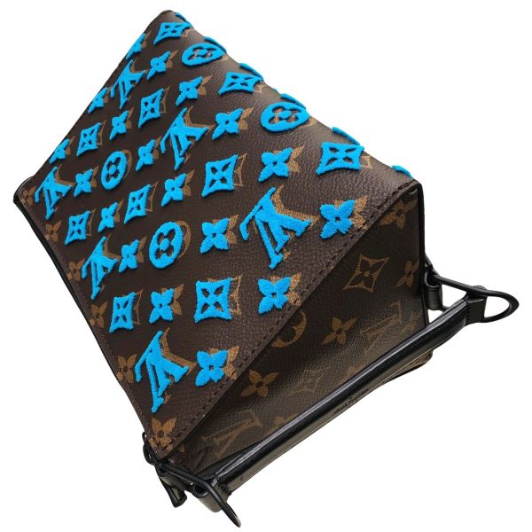 20002261 09 Louis Vuitton Monogram Turquoise Triangle Messenger Bag Brown Grey