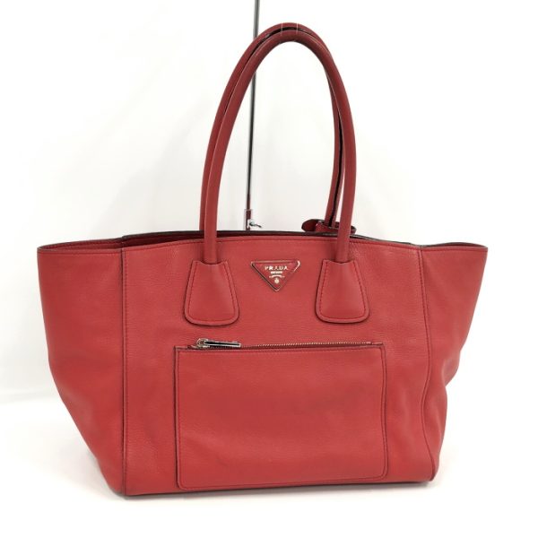 2000231258500088 1 PRADA Vitello Phenix Handbag Leather Red