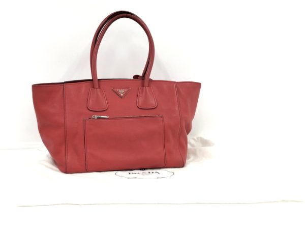 2000231258500088 10 PRADA Vitello Phenix Handbag Leather Red