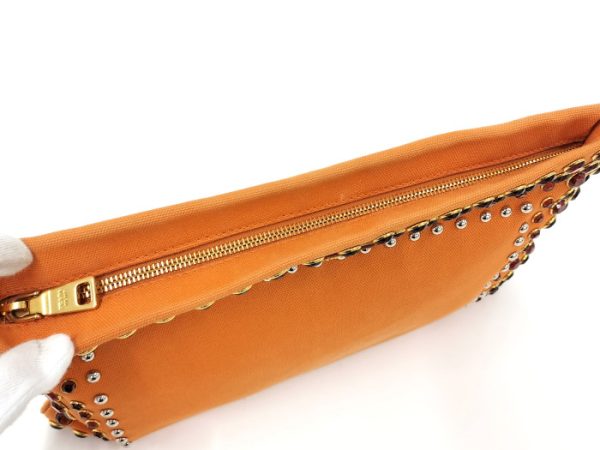 oppo 256 PRADA Bijou Clutch Bag Canvas Orange