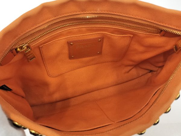 oppo 256 PRADA Bijou Clutch Bag Canvas Orange