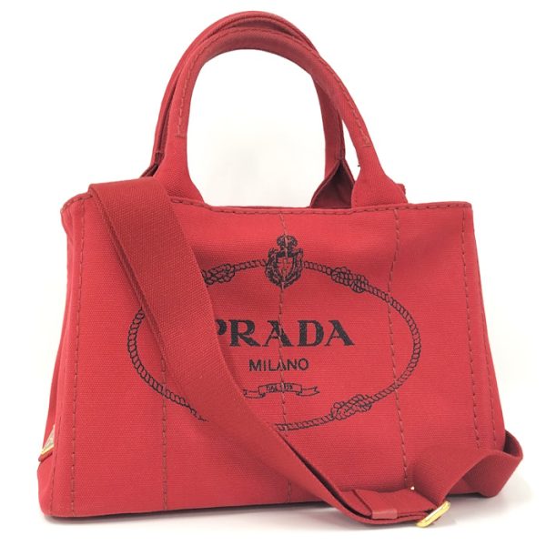 oppo 256 PRADA Canapa 2WAY Tote Bag Canvas Red