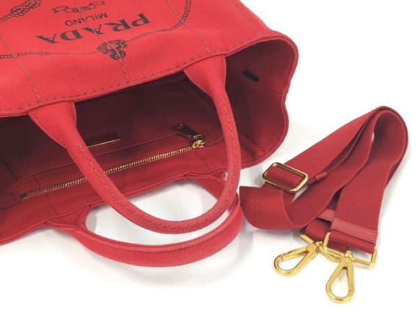 oppo 256 PRADA Canapa 2WAY Tote Bag Canvas Red