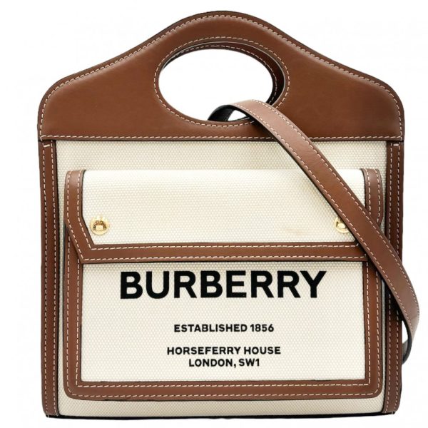 2000301246907046 14 Burberry Mini Pocket Small Logo Leather Handbag Shoulder Bag Brown