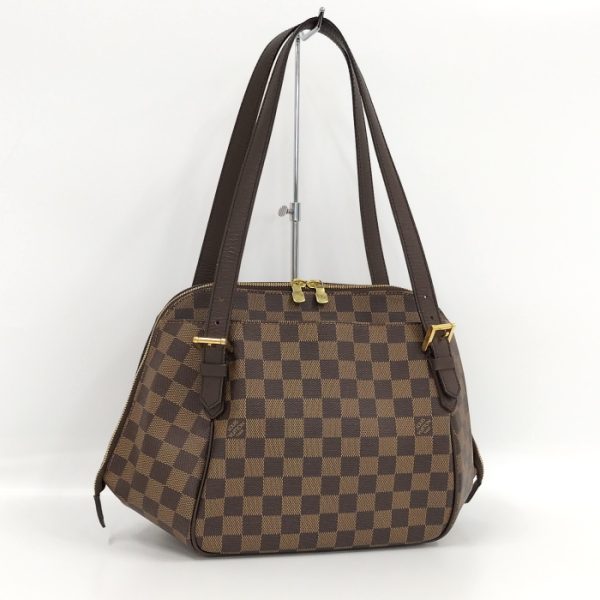 oplus 256 Louis Vuitton Belem MM Shoulder Bag Damier Leather Ebene Brown