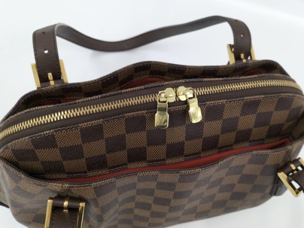 oplus 256 Louis Vuitton Belem MM Shoulder Bag Damier Leather Ebene Brown