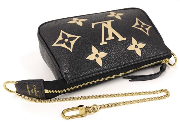 oppo 256 Louis Vuitton Mini Pochette Accessory Pouch Monogram Empreinte Black Beige