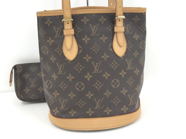 2000803257800741 2 Louis Vuitton Bucket PM Tote Bag with Pouch Monogram Black