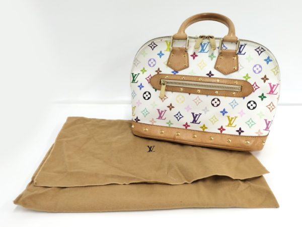 oplus 256 Louis Vuitton Alma Handbag Monogram Multicolor Bron Blanc