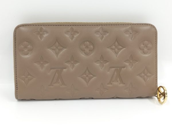 2001017251200579 3 Louis Vuitton Zippy Wallet Monogram Embossed Beige