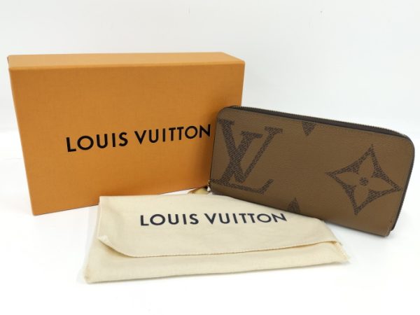 oplus 256 Louis Vuitton Zippy Wallet Round Zipper Long Wallet Monogram Giant Reverse Brown