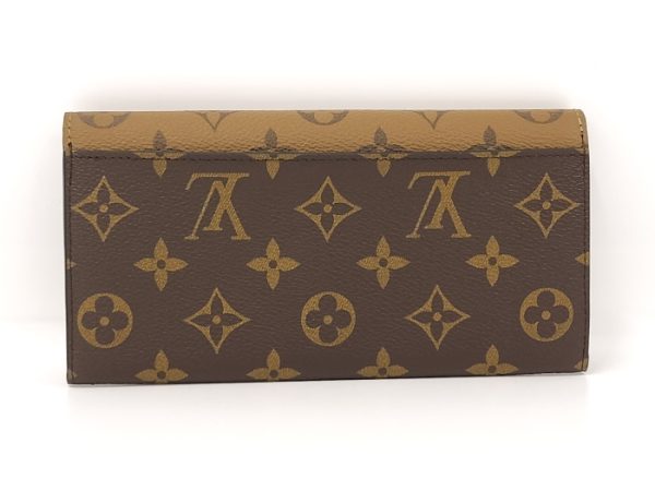 oppo 256 LOUIS VUITTON Portefeuille Emily Bi Fold Long Wallet Monogram Reverse Brown