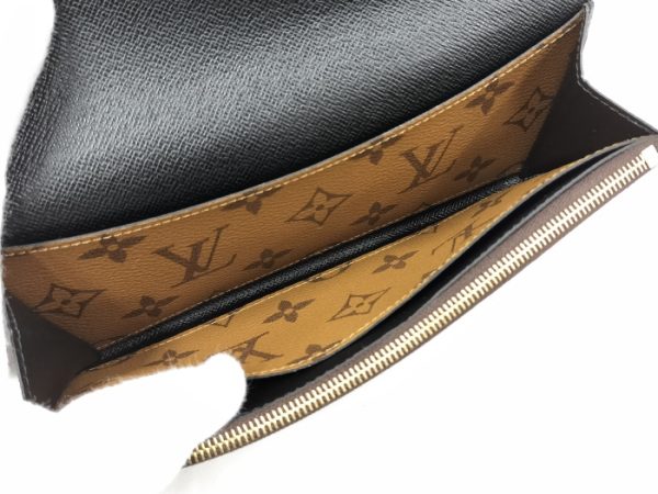 oppo 256 LOUIS VUITTON Portefeuille Emily Bi Fold Long Wallet Monogram Reverse Brown