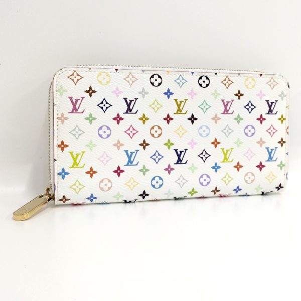 oplus 256 Louis Vuitton Zippy Wallet Round Zipper Long Wallet Monogram Multicolor White