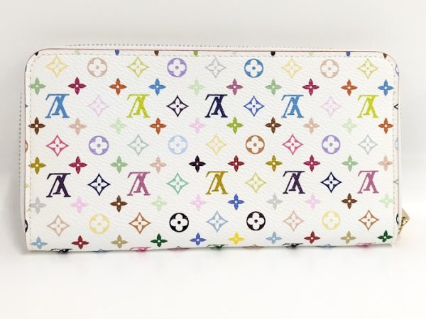 oplus 256 Louis Vuitton Zippy Wallet Round Zipper Long Wallet Monogram Multicolor White