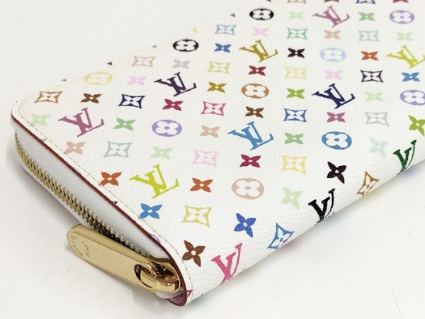 oplus 256 Louis Vuitton Zippy Wallet Round Zipper Long Wallet Monogram Multicolor White