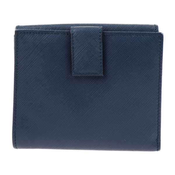 2001043007076 3 Salvatore Ferragamo Gancini Leather Bifold Wallet Navy