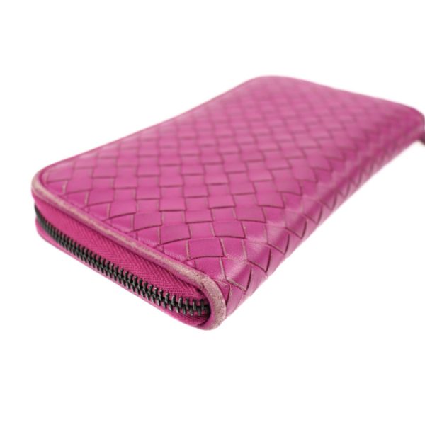 2001043007080 2 Bottega Veneta Intrecciato Long Wallet Leather Pink