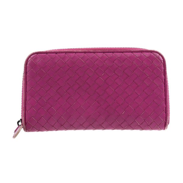 2001043007080 6 Bottega Veneta Intrecciato Long Wallet Leather Pink