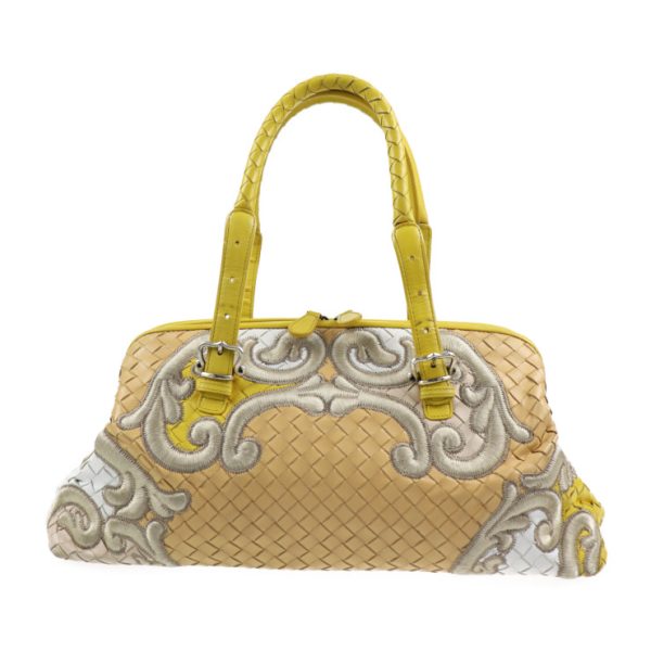 2001043007081 1 Bottega Veneta Intrecciato Handbag Leather Yellow