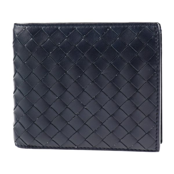 2001043007083 3 Bottega Veneta Intrecciato Bifold Wallet Leather Dark Navy