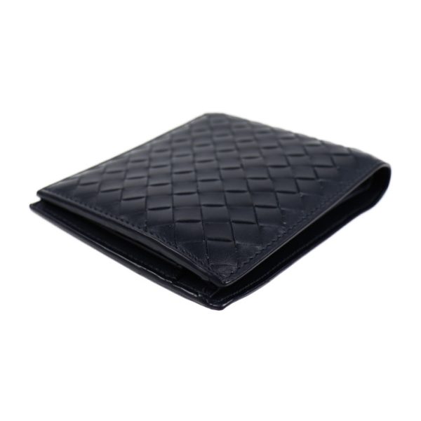 2001043007083 7 Bottega Veneta Intrecciato Bifold Wallet Leather Dark Navy