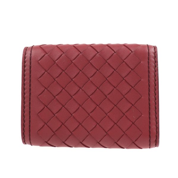 2001043007086 3 Bottega Veneta Intrecciato Tri Fold Wallet Leather Dark Red