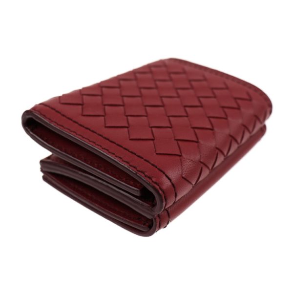 2001043007086 8 Bottega Veneta Intrecciato Tri Fold Wallet Leather Dark Red