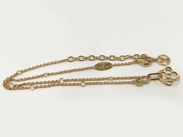 2001054259800040 3 LOUIS VUITTON Twiggy Round Flower Necklace Plated Gold