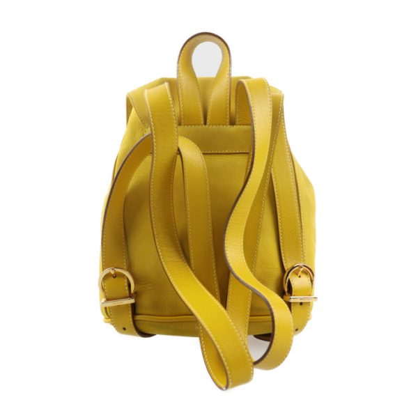 2002063002005 3 Salvatore Ferragamo Gancini Nubuck Leather Backpack Yellow