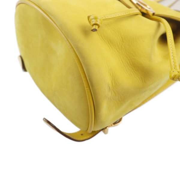 2002063002005 6 Salvatore Ferragamo Gancini Nubuck Leather Backpack Yellow