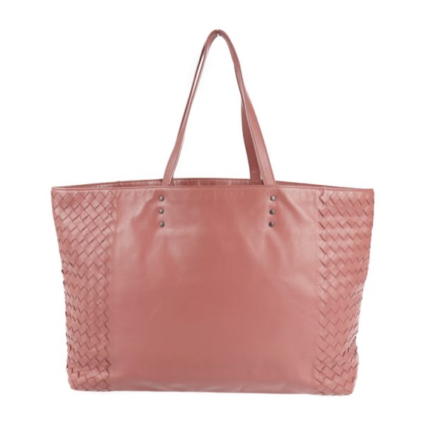 2002063002011 1 Bottega Veneta Intrecciato Leather Tote Bag Pink