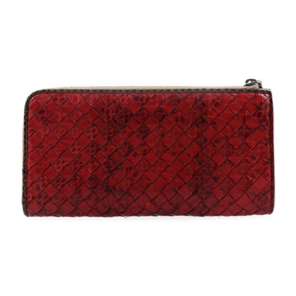 2002063002018 3 Bottega Veneta Intrecciato Long Wallet Leather Red