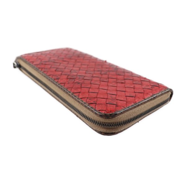 2002063002018 6 Bottega Veneta Intrecciato Long Wallet Leather Red