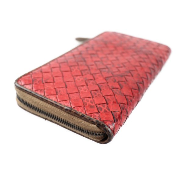 2002063002018 7 Bottega Veneta Intrecciato Long Wallet Leather Red