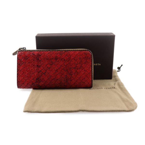 2002063002018 8 Bottega Veneta Intrecciato Long Wallet Leather Red