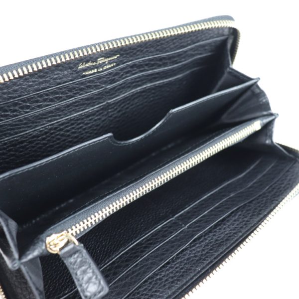 2002093007103 4 Salvatore Ferragamo Vara Ribbon Leather Long Wallet Black