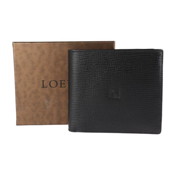 2002093007110 8 Loewe Leather Bifold Wallet Black