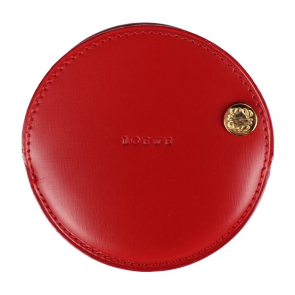 2002093007111 1 Loewe Leather Hand Mirror Red