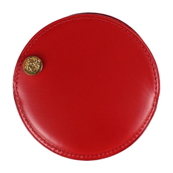 2002093007111 2 Loewe Leather Hand Mirror Red