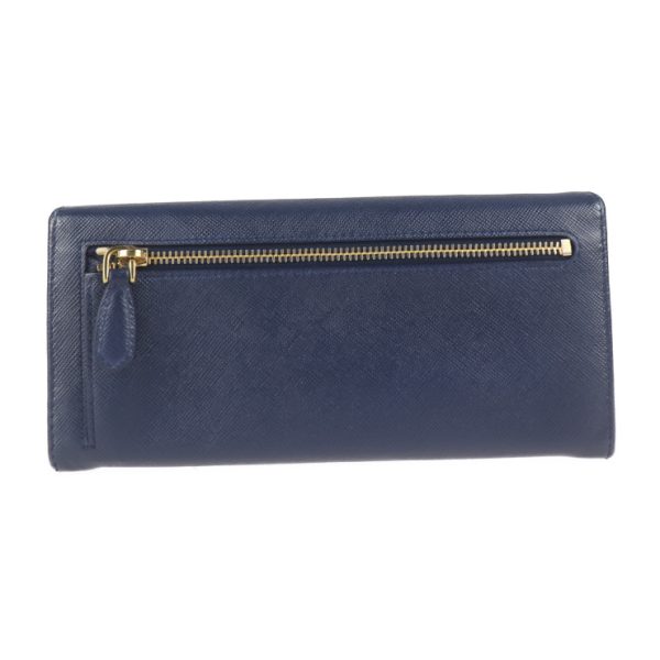 2002103001030 3 Prada Saffiano Leather Ribbon Long Wallet Bluette