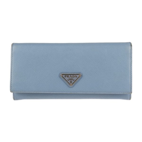 2002123002018 1 Prada Saffiano Leather Long Wallet Light Blue