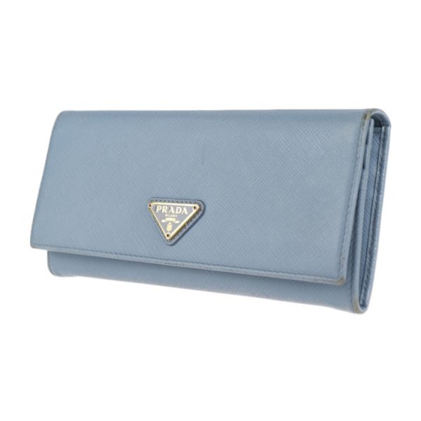 2002123002018 2 Prada Saffiano Leather Long Wallet Light Blue