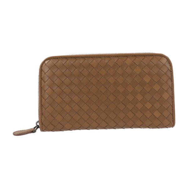 2002123002025 1 Bottega Veneta Intrecciato Long Wallet Leather Brown