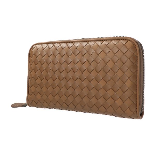 2002123002025 2 Bottega Veneta Intrecciato Long Wallet Leather Brown