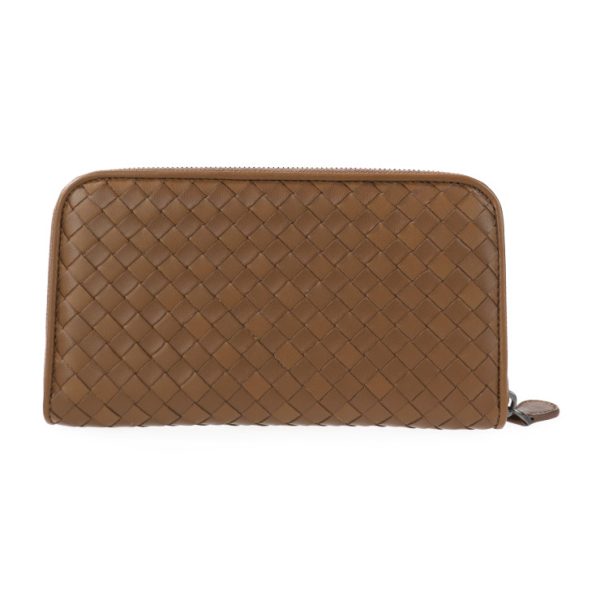 2002123002025 3 Bottega Veneta Intrecciato Long Wallet Leather Brown