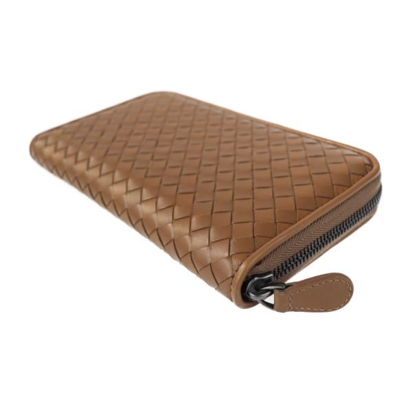 2002123002025 4 Bottega Veneta Intrecciato Long Wallet Leather Brown