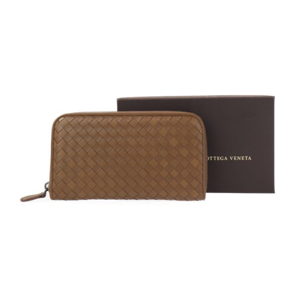 2002123002025 9 Bottega Veneta Intrecciato Long Wallet Leather Brown