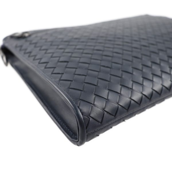 2003063007073 6 Bottega Veneta Intrecciato Clutch Bag Leather Navy